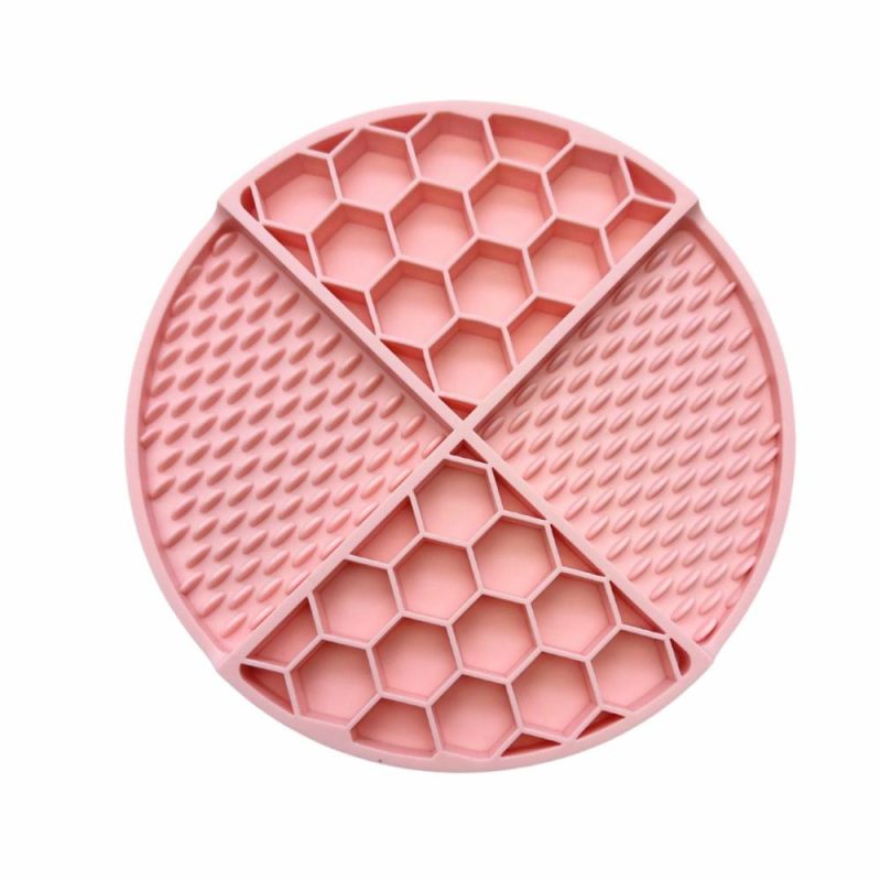 Lick Mats & Slow Feeders | Round Non-Slip Dog Lick Mat – Rose