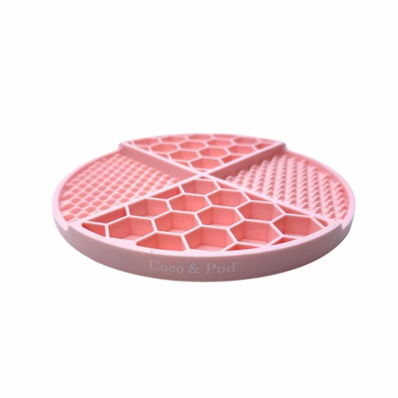 Lick Mats & Slow Feeders | Round Non-Slip Dog Lick Mat – Rose