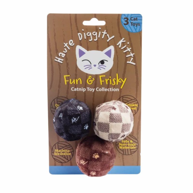 Toys | Kitty Vuiton Balls (Checker) Organic Catnip Cat Toys