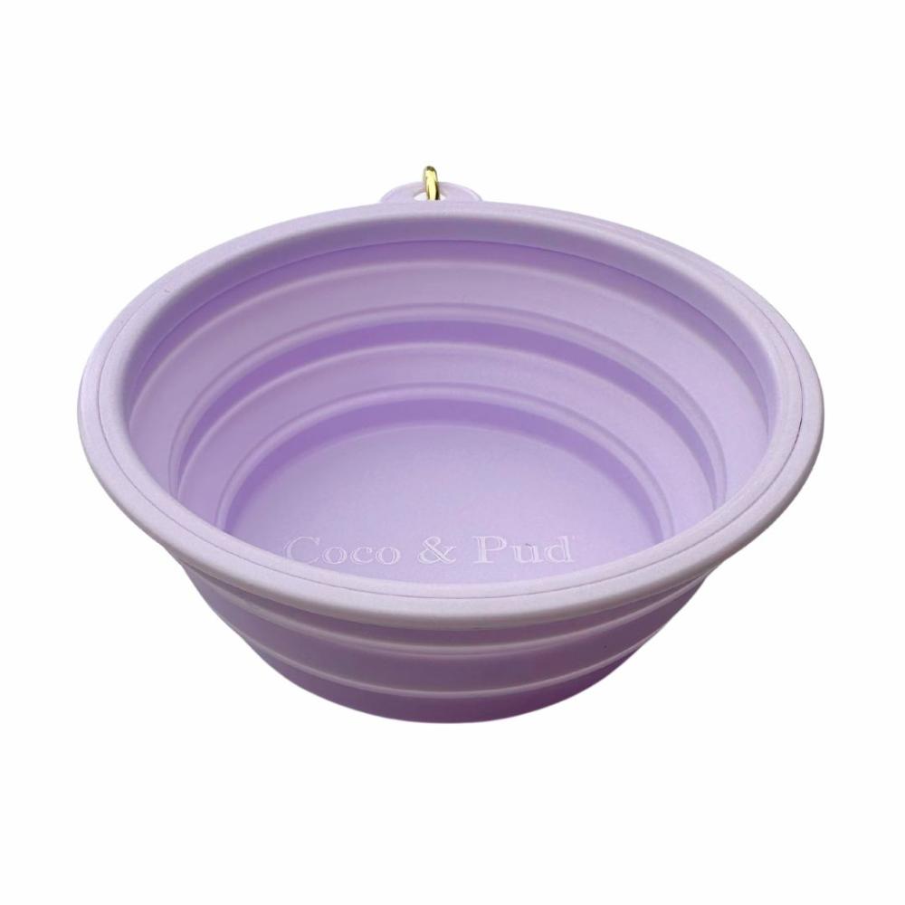 Travel Accessories | Collapsible Portable Silicone Travel Dog Bowl – Lilac