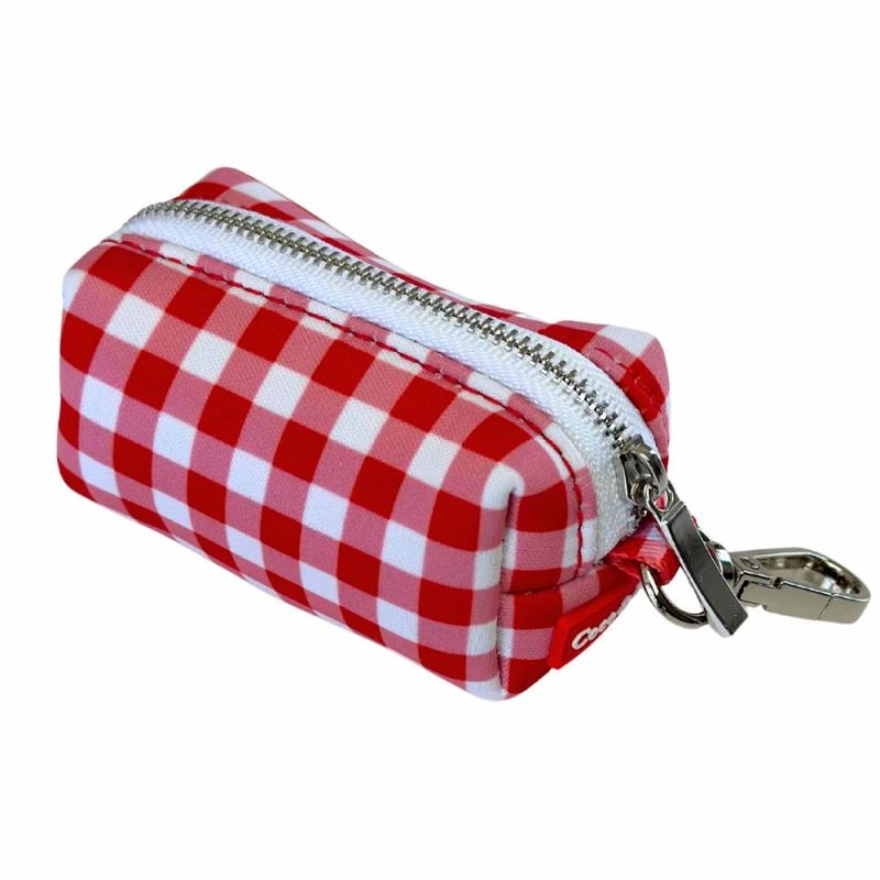 Travel Accessories | Gingham Red Waste Bag Holder