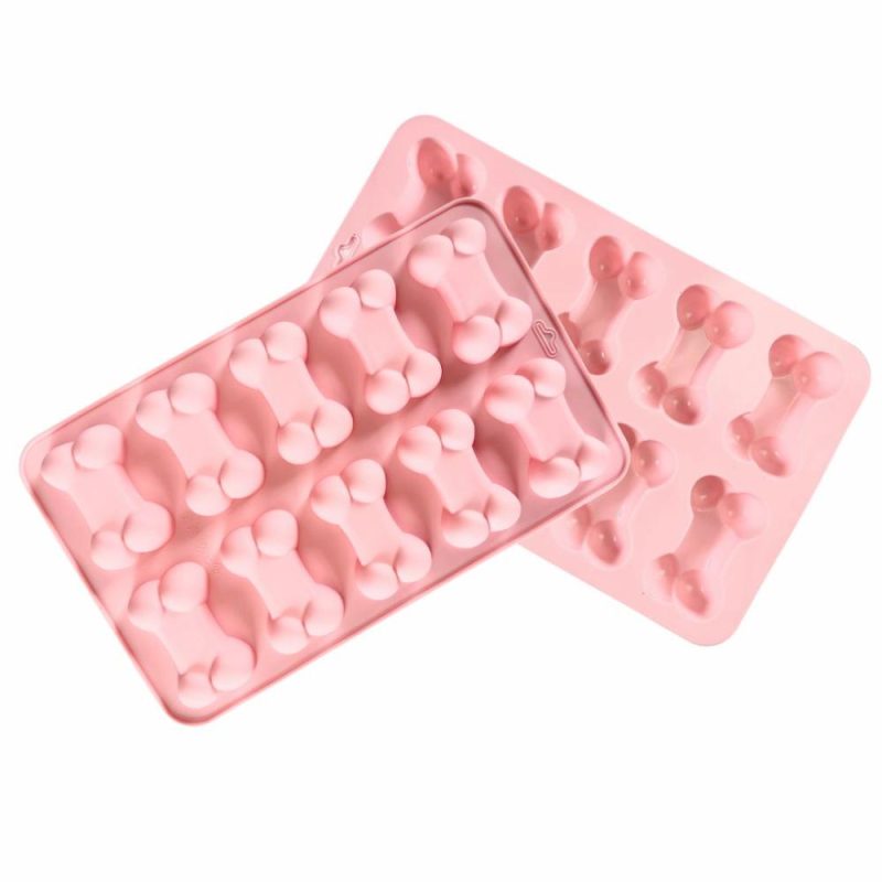 Treats | Bone Shaped Treat & Ice Cube Mold Tray – Pink