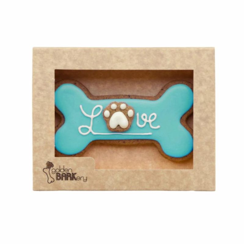 Treats | Valentine’s Day Dog Treat – LOVE Dog Bone Biscuit Blue