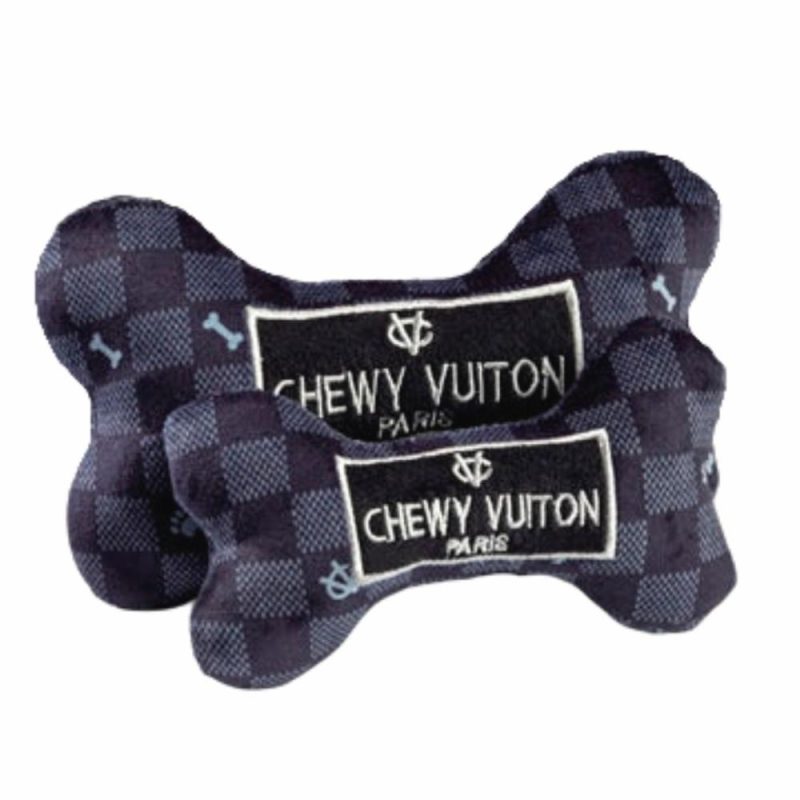 Valentine’s Day | Black Checker Chewy Vuiton Bone Dog Toy