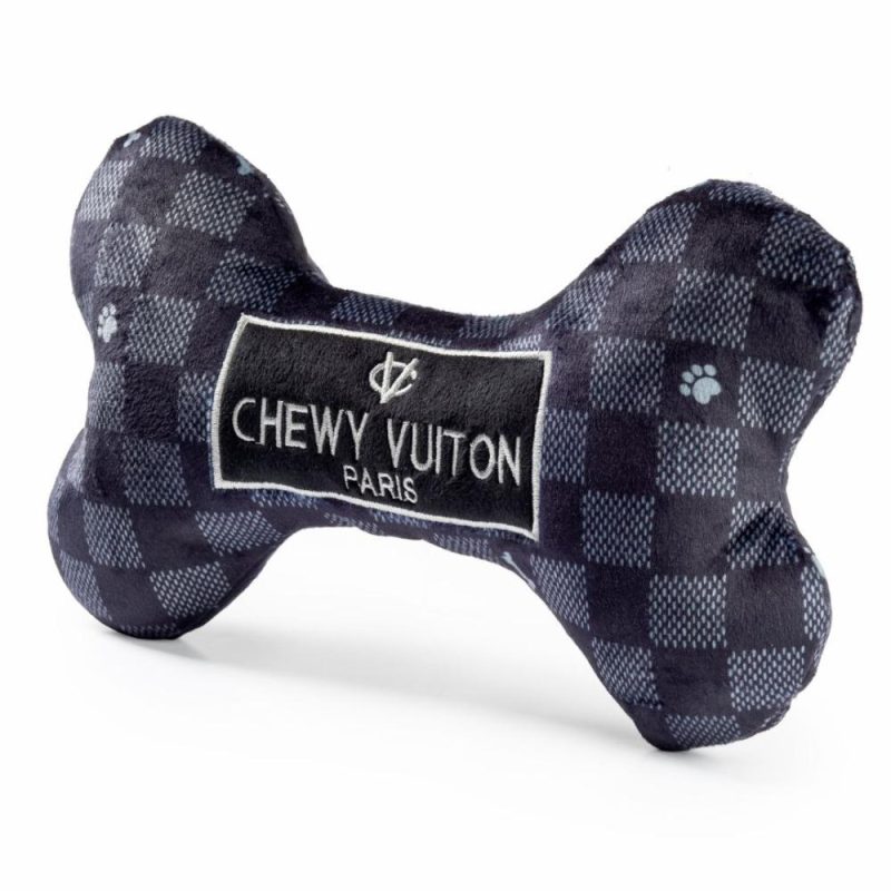 Valentine’s Day | Black Checker Chewy Vuiton Bone Dog Toy