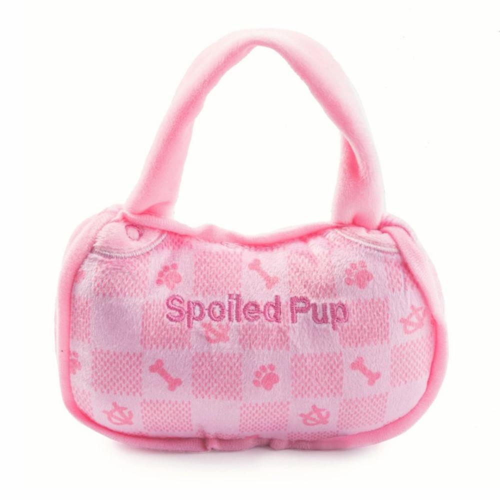 Valentine’s Day | Pink Checker Chewy Vuiton Handbag Dog Toy