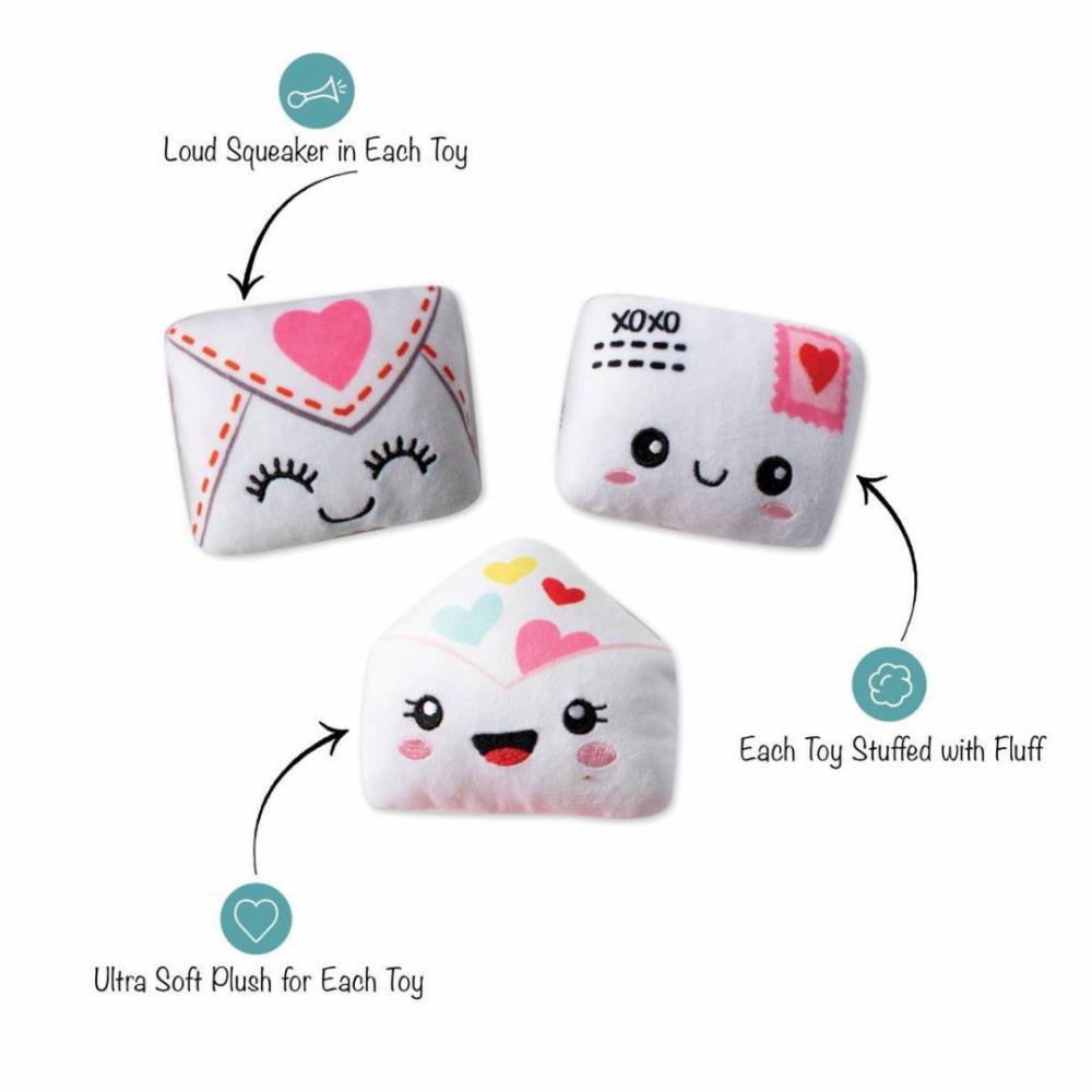 Valentine’s Day | Sealed With A Kiss Valentine’s Mini Dog Toys – Set 3