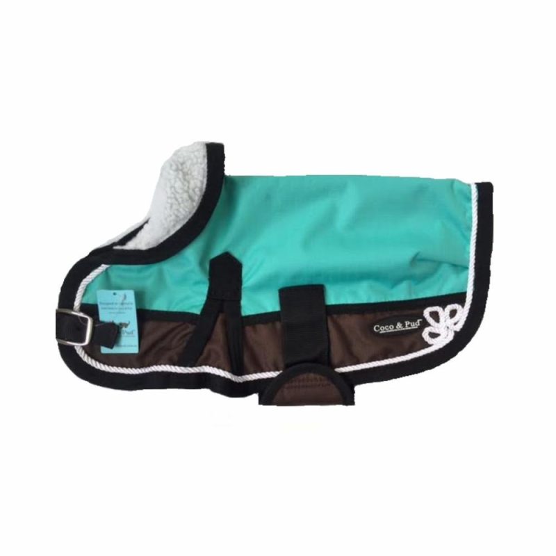 Waterproof Coats | Waterproof Dog Coat 3022- Teal & Chocolate with piping