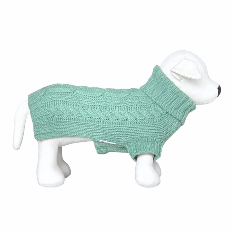 Wool Sweaters | Coco Cable Dog Sweater/ Dog Jumper – Azure