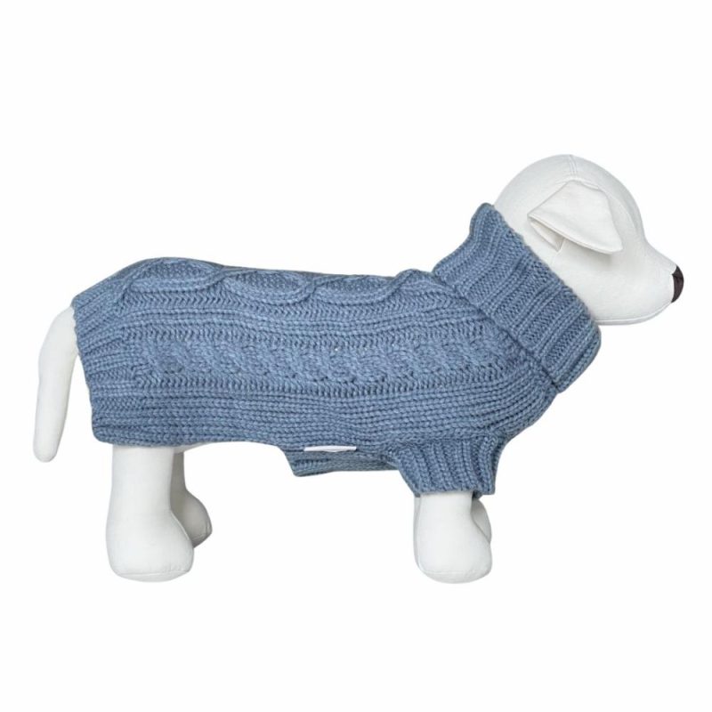 Wool Sweaters | Coco Cable Dog Sweater/ Dog Jumper – Boathouse Blue