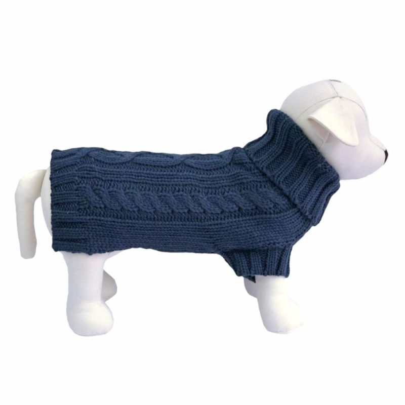 Wool Sweaters | Coco Cable Dog Sweater/ Dog Jumper – French Navy