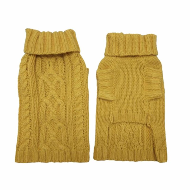 Wool Sweaters | Coco Cable Dog Sweater/ Dog Jumper – Mustard